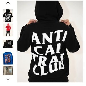 Gently Worn Hush Glamour Anti Cap Trap Club Black Hoodie Medium